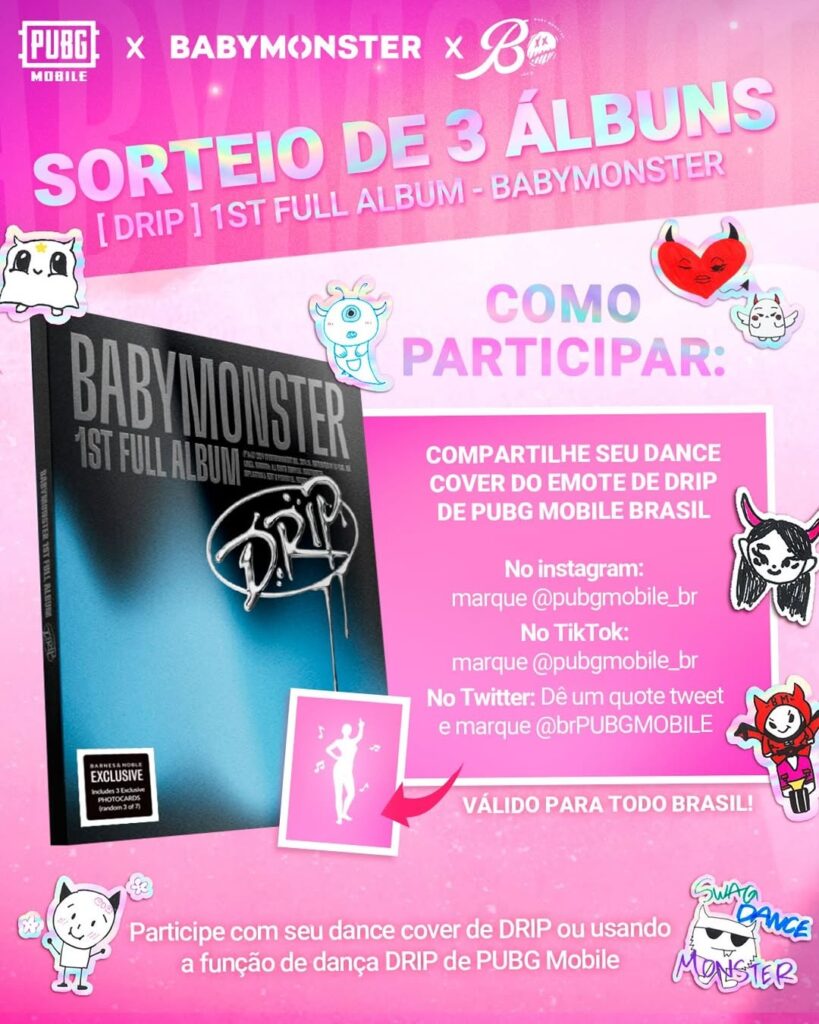 PUBG MOBILE e INFO BABYMONSTER Lançam Desafio Dance Cover Challenge - DRIP